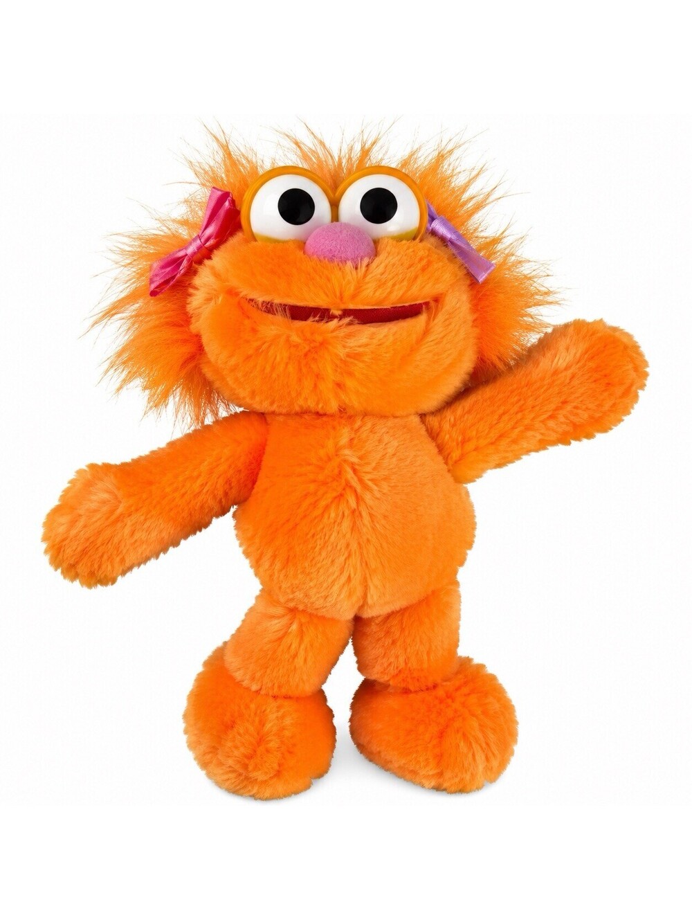 Vintage 1995 Playskool Sesame Street ZOE Orange 9" Stuffed Plush RATTLE EYES
